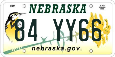 NE license plate 84YY66