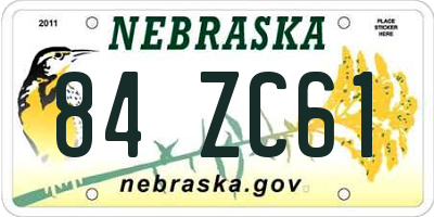 NE license plate 84ZC61
