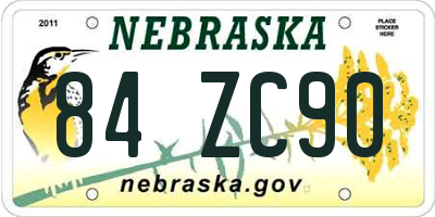 NE license plate 84ZC90