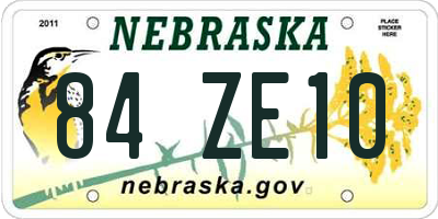 NE license plate 84ZE10