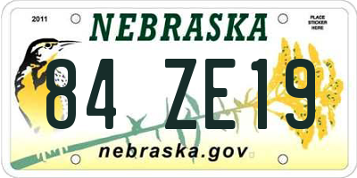 NE license plate 84ZE19