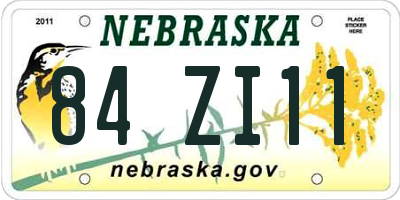 NE license plate 84ZI11