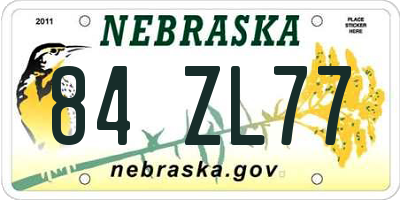 NE license plate 84ZL77