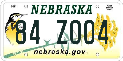 NE license plate 84ZO04