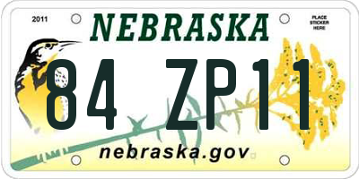 NE license plate 84ZP11