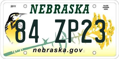 NE license plate 84ZP23