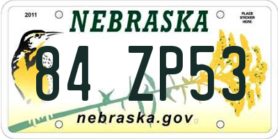 NE license plate 84ZP53