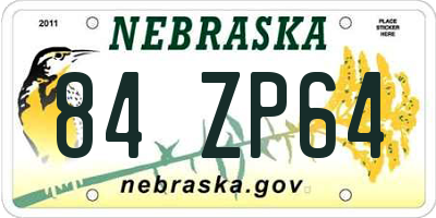 NE license plate 84ZP64