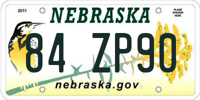 NE license plate 84ZP90