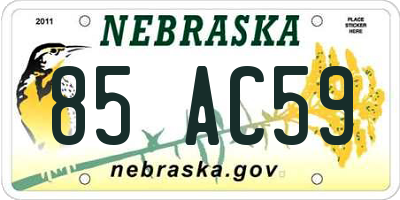 NE license plate 85AC59