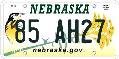 NE license plate 85AH27