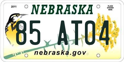 NE license plate 85AT04