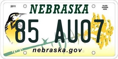 NE license plate 85AU07