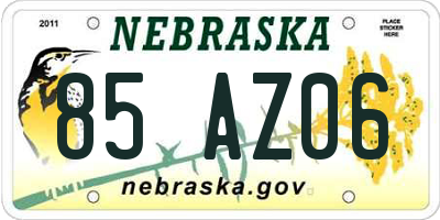 NE license plate 85AZ06