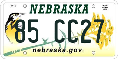 NE license plate 85CC27
