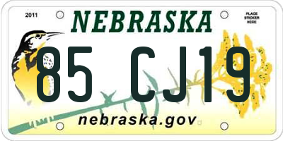 NE license plate 85CJ19