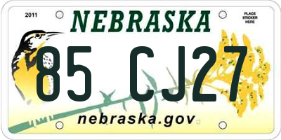 NE license plate 85CJ27