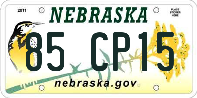 NE license plate 85CP15