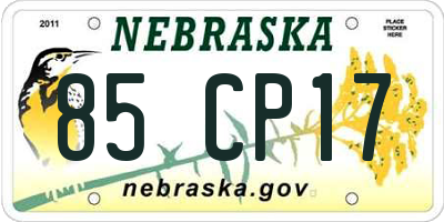 NE license plate 85CP17