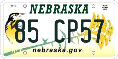 NE license plate 85CP57