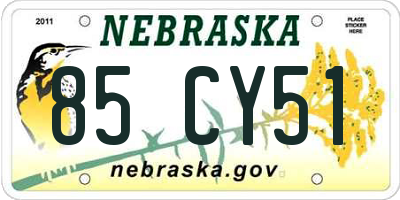 NE license plate 85CY51