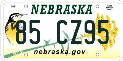 NE license plate 85CZ95