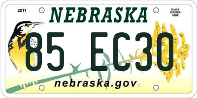 NE license plate 85EC30