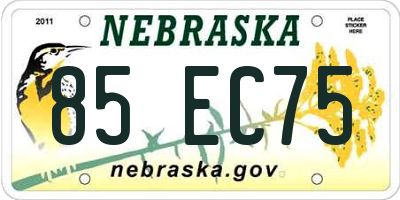 NE license plate 85EC75