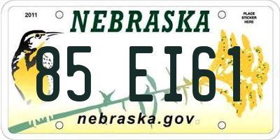 NE license plate 85EI61