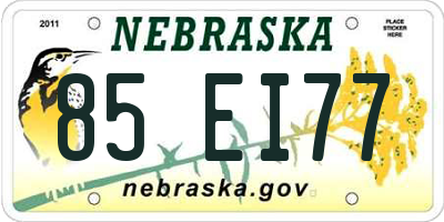 NE license plate 85EI77