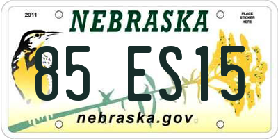 NE license plate 85ES15