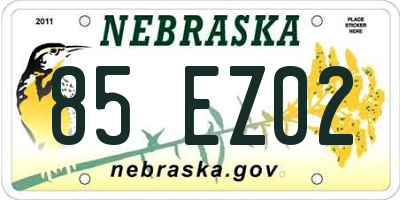 NE license plate 85EZ02