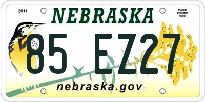 NE license plate 85EZ27
