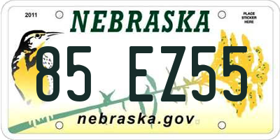 NE license plate 85EZ55