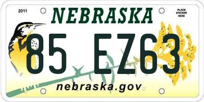 NE license plate 85EZ63