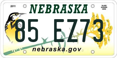 NE license plate 85EZ73