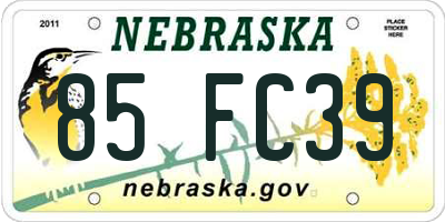 NE license plate 85FC39