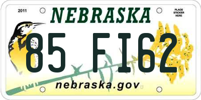 NE license plate 85FI62