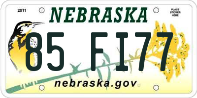 NE license plate 85FI77