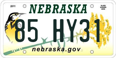 NE license plate 85HY31