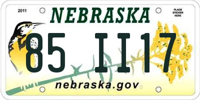 NE license plate 85II17