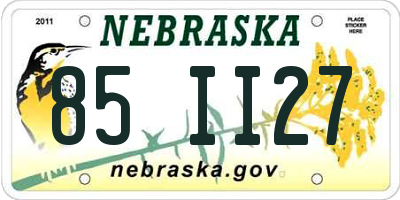 NE license plate 85II27