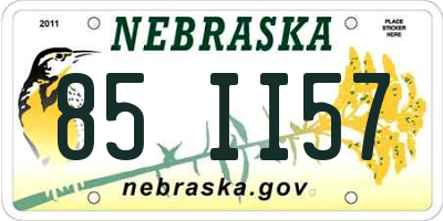 NE license plate 85II57
