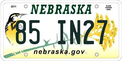 NE license plate 85IN27