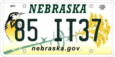 NE license plate 85IT37