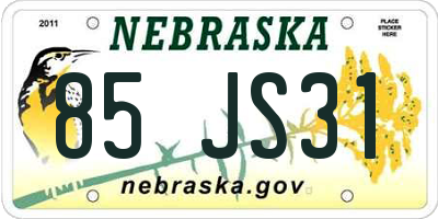 NE license plate 85JS31