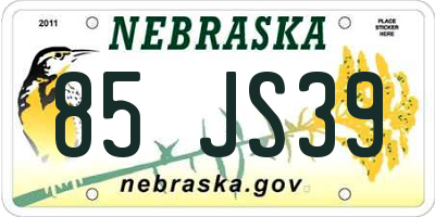 NE license plate 85JS39
