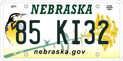 NE license plate 85KI32