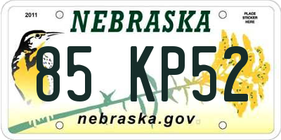 NE license plate 85KP52