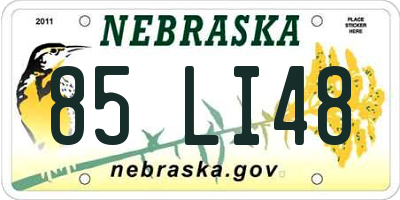 NE license plate 85LI48